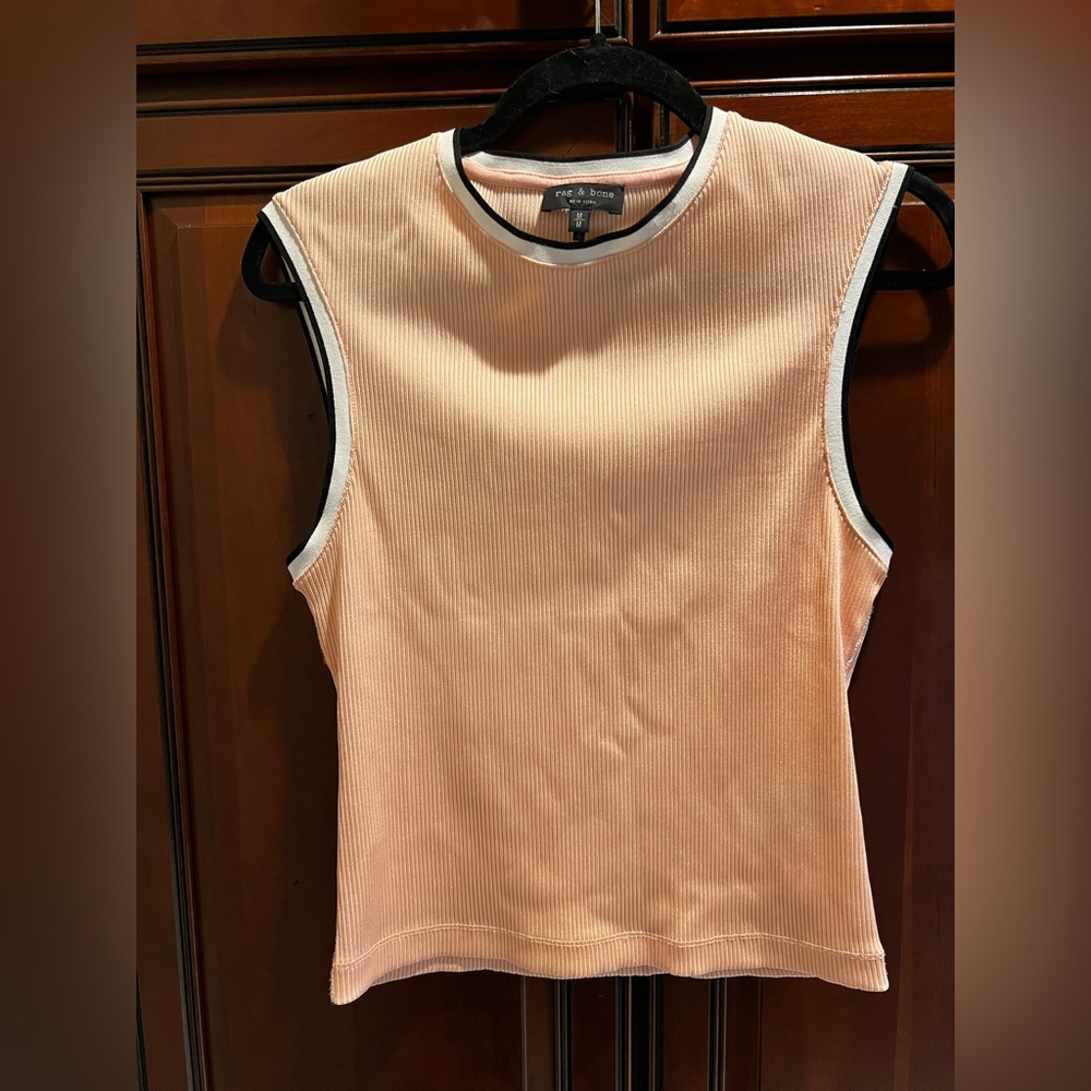 Rag & Bone Sleeveless Ribbed Peachy Pink Tank Top - M